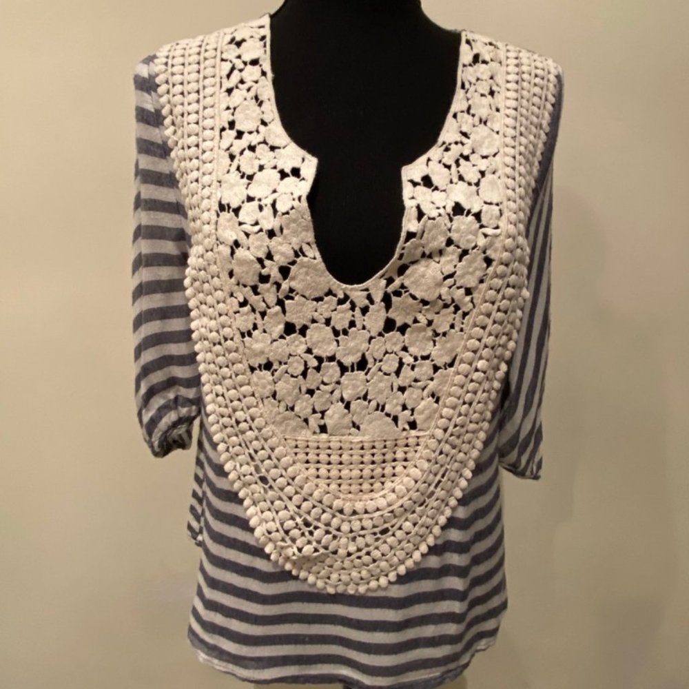 Leyendecker Blouse with Cream Inlay